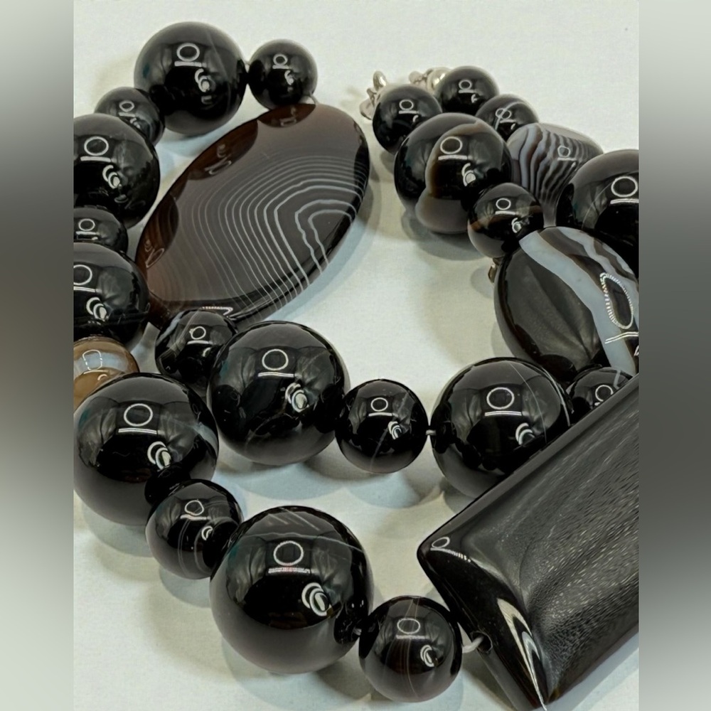 Jay King Mine Finds South African Lace Agate Sterling Silver Necklace 109g 18-20 - Picture 11 of 17